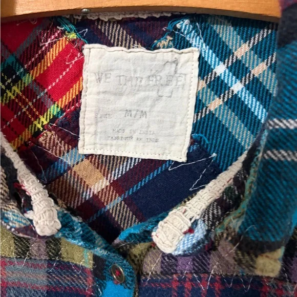 Free People Patchwork Lost In Plaid Flannel Shirt - Picture 3 of 4